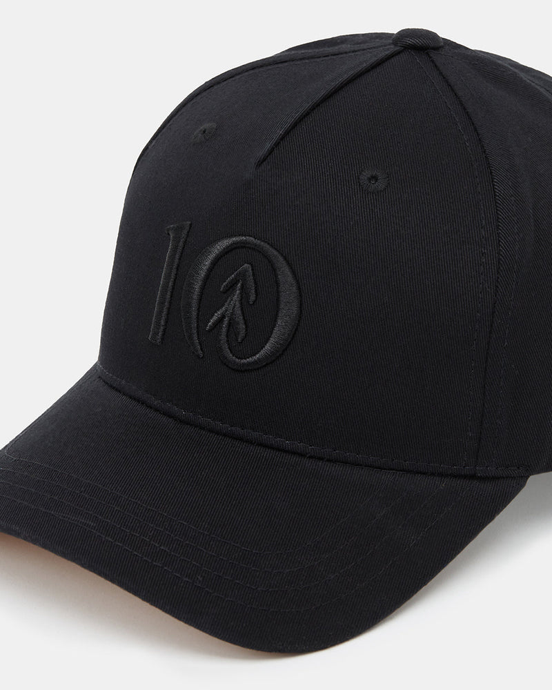 Black-5-Panel-High-Profile-Baseball-Cap