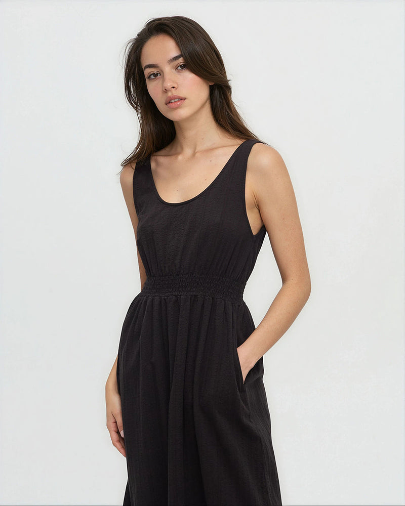 Black-Organic-Cotton-Midi-Dress