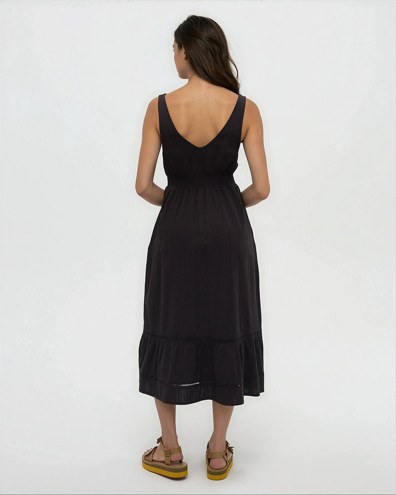 Black-Organic-Cotton-Midi-Dress