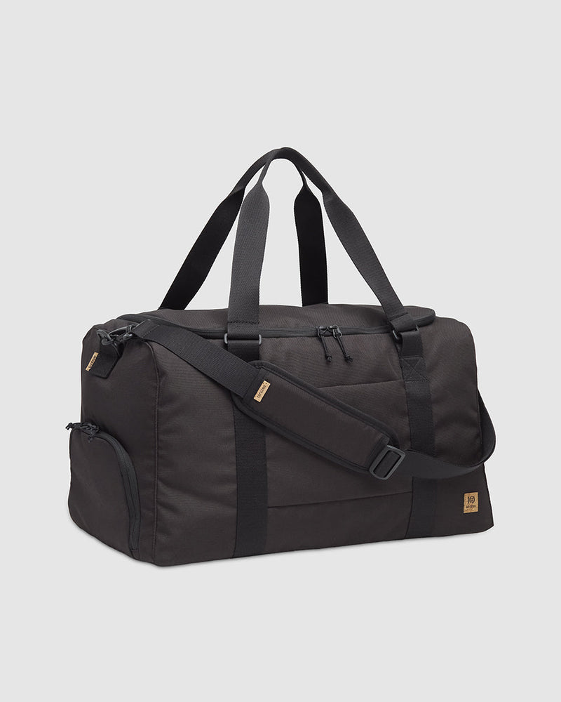 Black-Recycled-Polyester-Canvas-Duffle-Bag