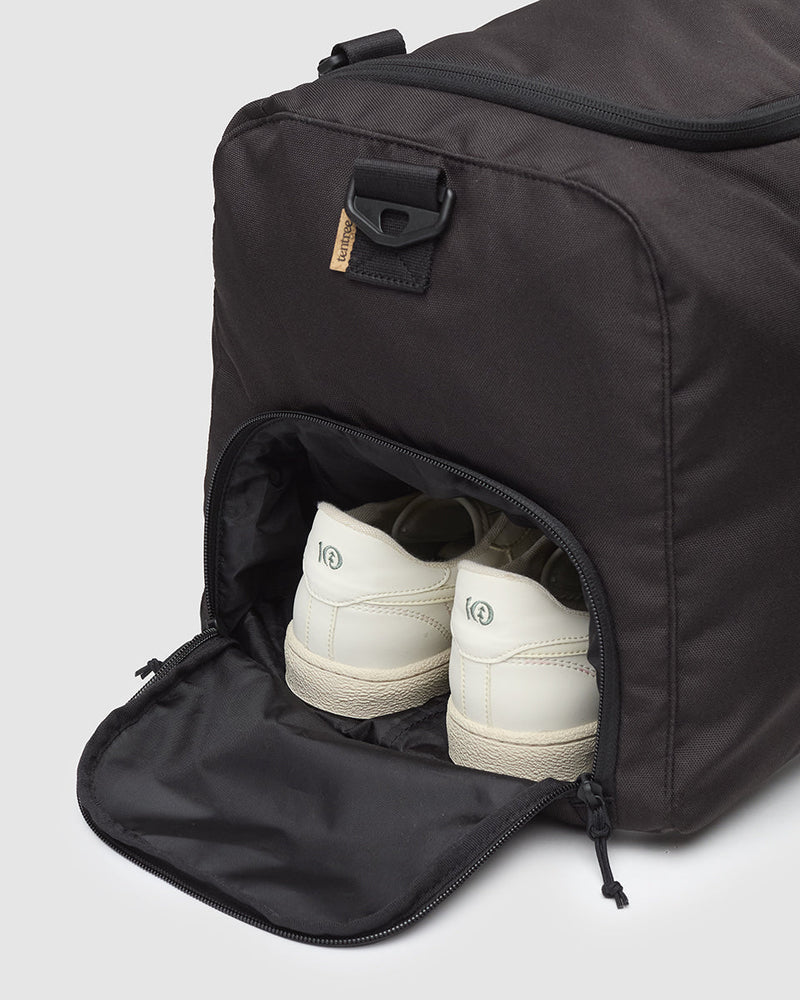 Black-Recycled-Polyester-Canvas-Duffle-Bag