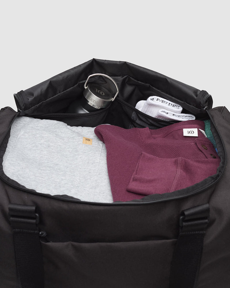Black-Recycled-Polyester-Canvas-Duffle-Bag