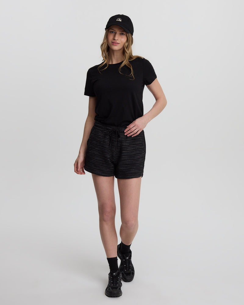 Black-Slub-Cotton-Drawstring-Shorts