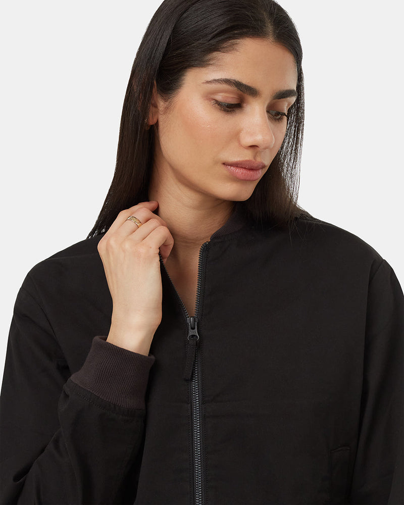 Black-Water-Repellent-Long-Sleeve-Bomber-Jacket
