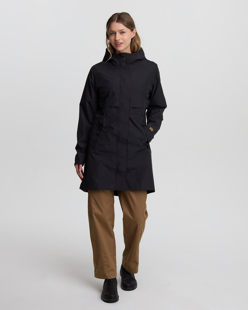 Black-Water-Repellent-Hooded-Rain-Jacket