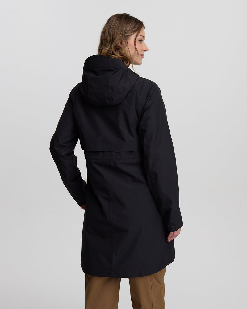 Black-Water-Repellent-Hooded-Rain-Jacket