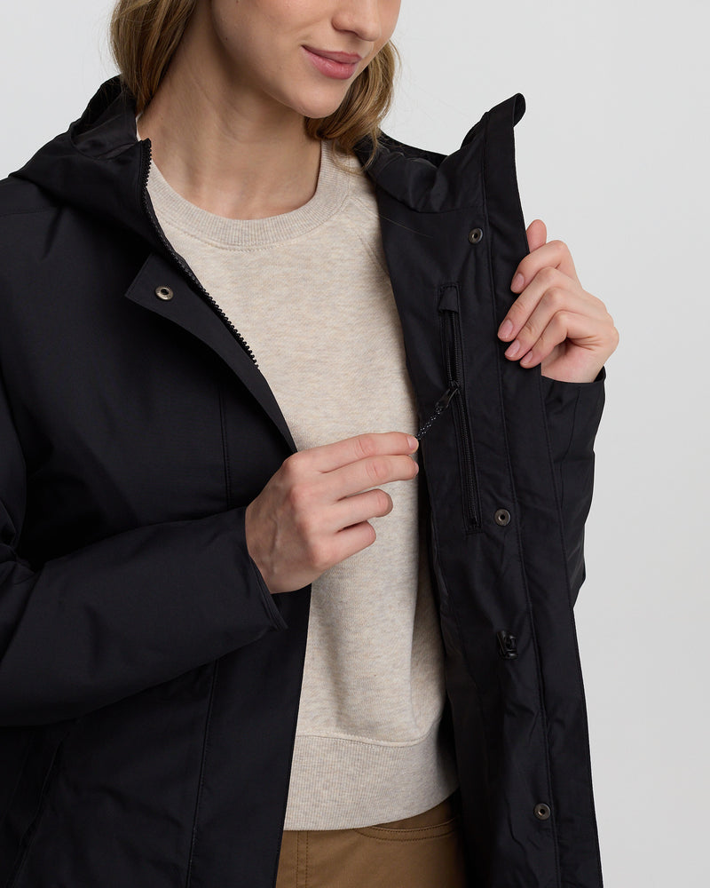 Black-Water-Repellent-Hooded-Rain-Jacket