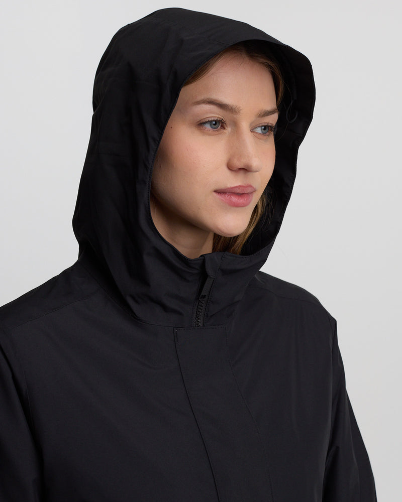 Black-Water-Repellent-Hooded-Rain-Jacket