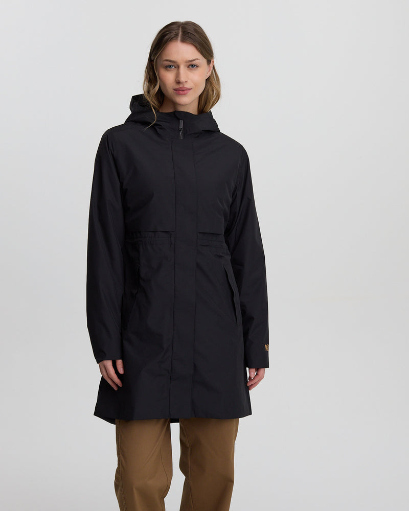 Black-Water-Repellent-Hooded-Rain-Jacket