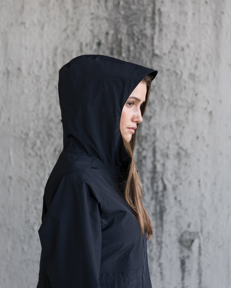 Black-Water-Repellent-Hooded-Rain-Jacket