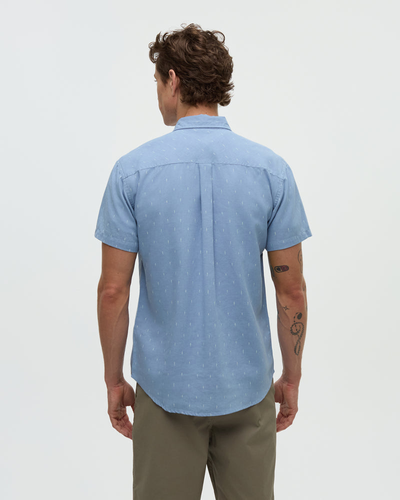 Blue-Dobby-Regular-Collar-Short-Sleeve-Shirt