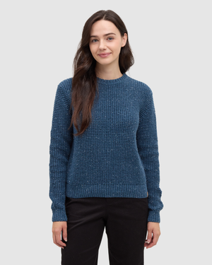 Blue-Highline-Nep-Crew-Sweater *Model is 5'9", wearing size S