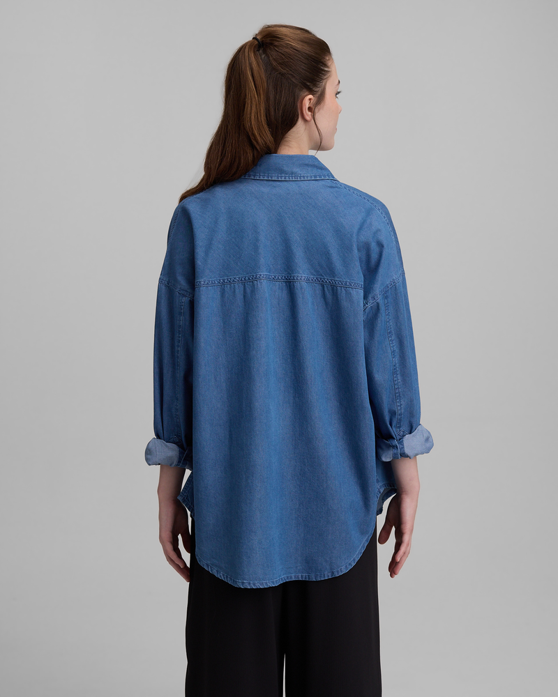 Blue-Lightweight-Denim-Oversized-Collar-Shirt