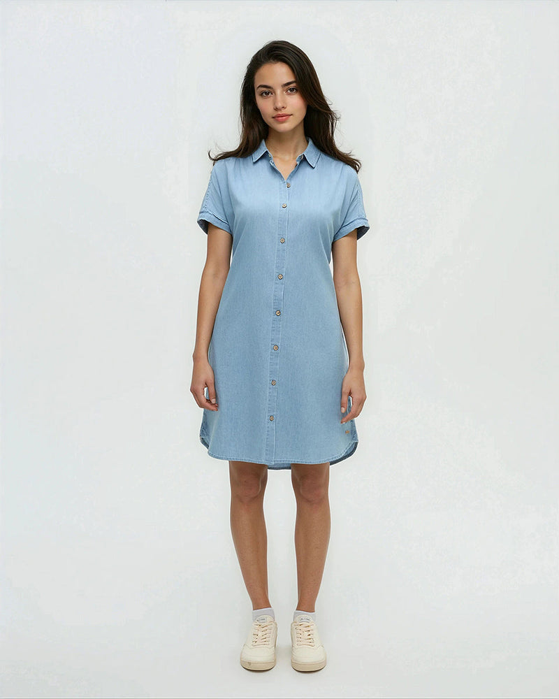 Blue-Organic-Cotton-Denim-Relaxed-Dress