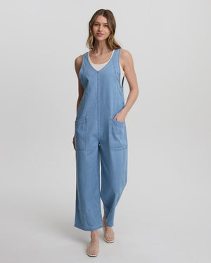 Blue-Organic-Cotton-Straight-Fit-Jumpsuit *Model is 5'11", wearing size S