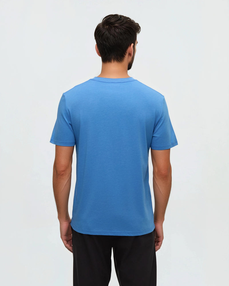 Blue-Treeblend-Regular-Fit-Crew-Neck-T-shirt