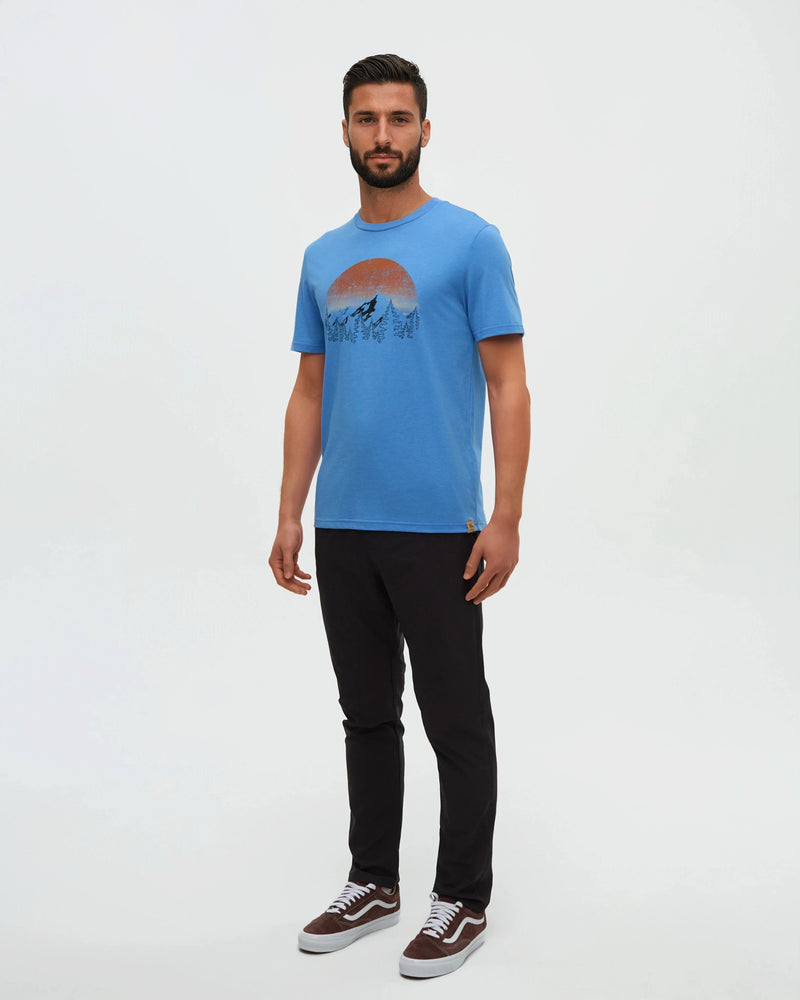 Blue-Treeblend-Regular-Fit-Crew-Neck-T-shirt