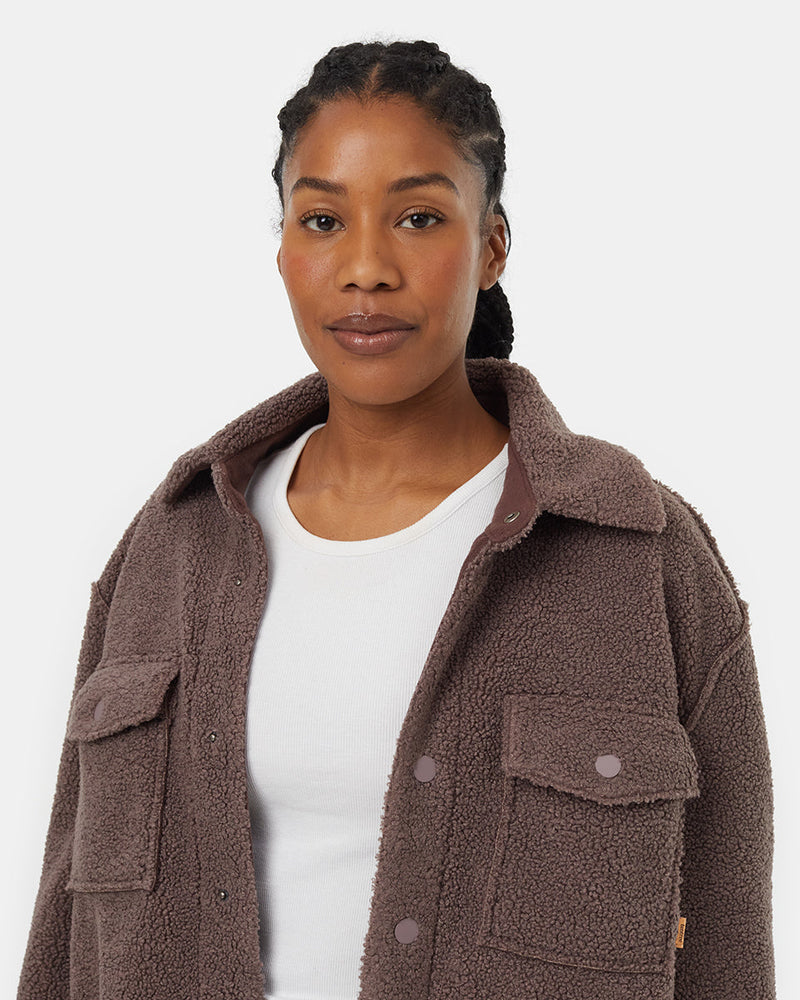 Brown-Boucle-Oversized-Fit-Fleece-Jacket