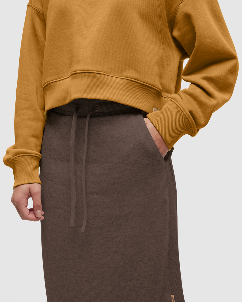 Brown-High-Rise-TreeFleece-Skirt
