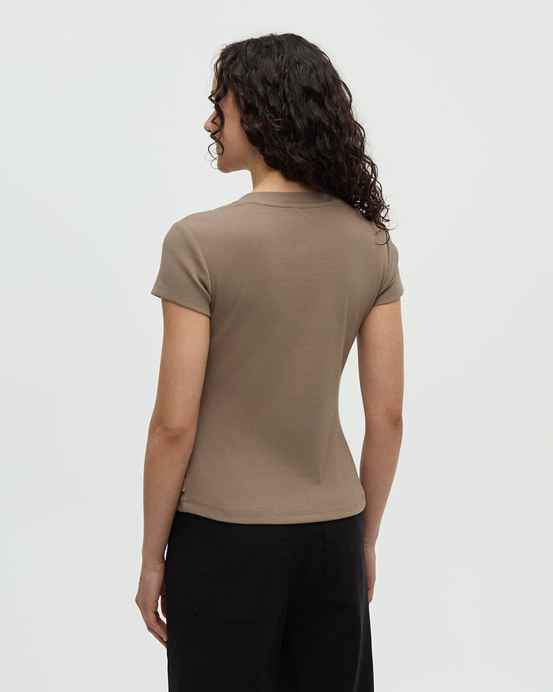 Brown-Soft-Fine-Rib-Cotton-Fitted-Button-Shirt