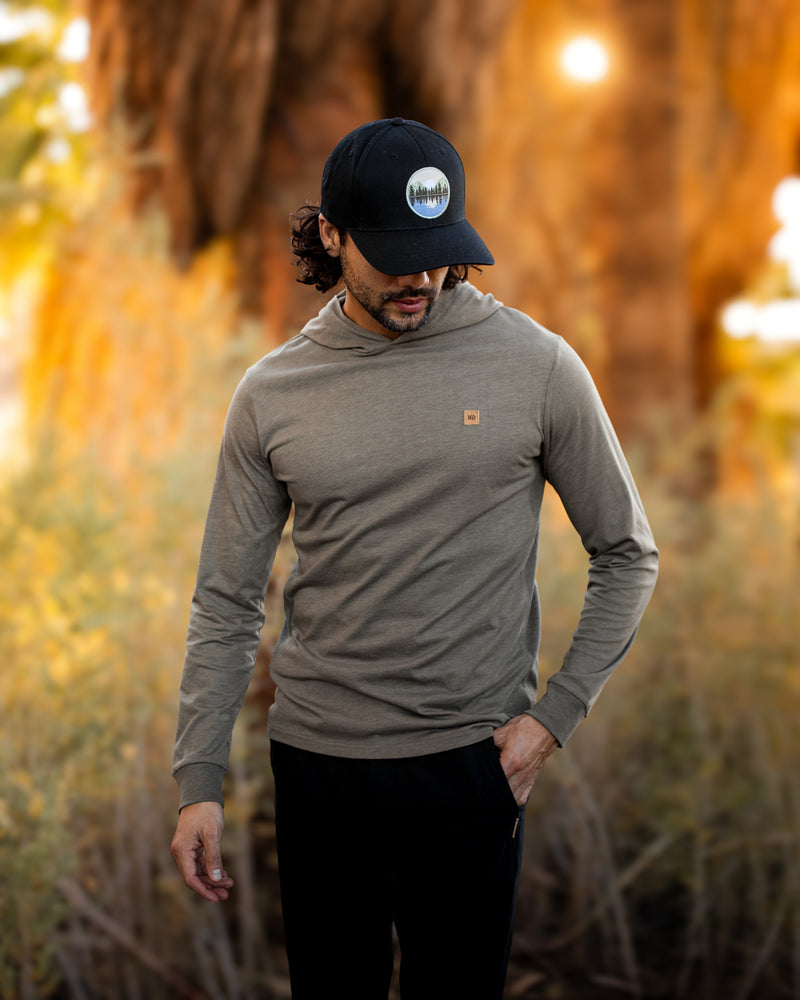 Brown-Treeblend-Hooded-Longlseeve-T-Shirt