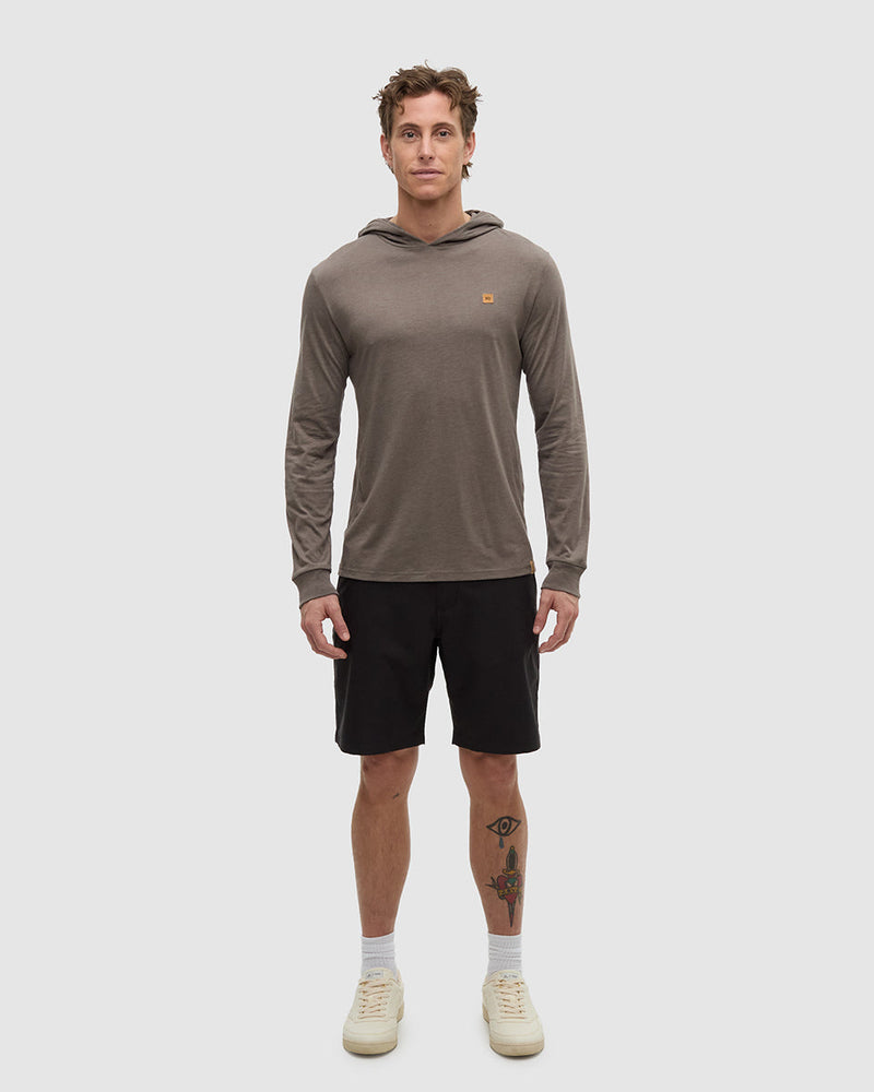 Brown-Treeblend-Hooded-Longlseeve-T-Shirt