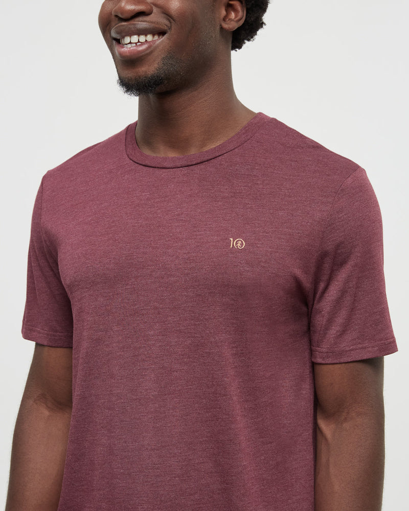 Burgundy-Regular-Fit-Crew-Neck-T-shirt