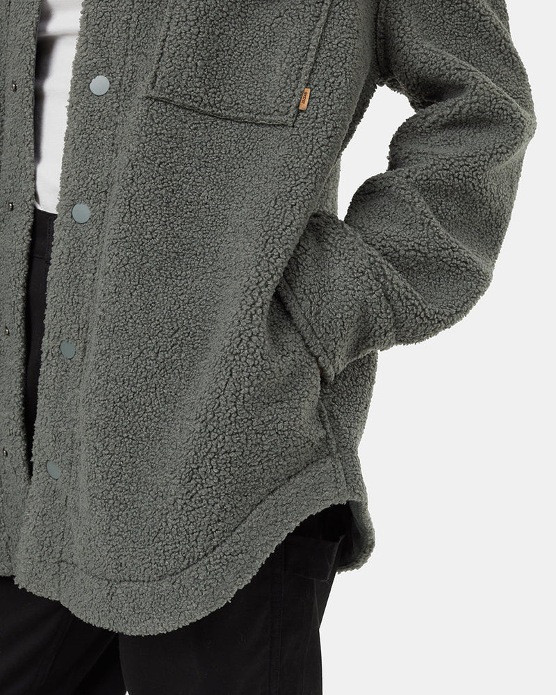 Green-Boucle-Oversized-Fit-Fleece-Jacket