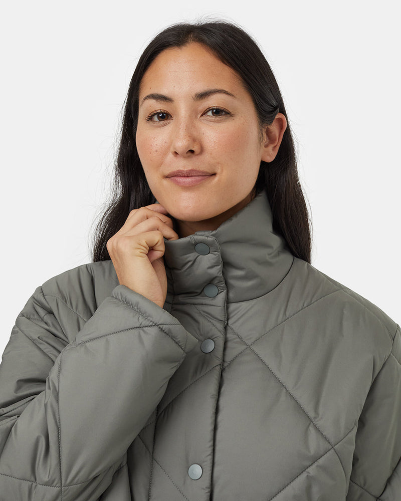 Green-Water-Repellent-Quilted-Mock-Neck-Puffer-Jacket