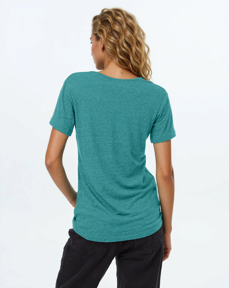 T-shirt en chanvre à encolure dégagée