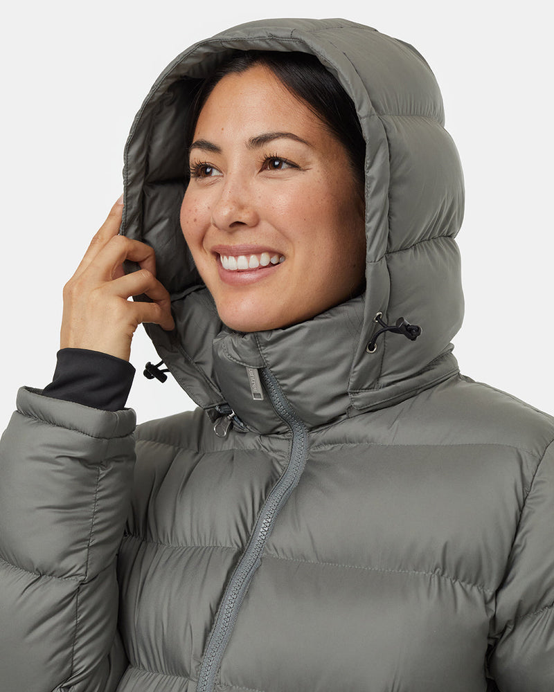 Green-Womens-Long-Puffer-Jacket