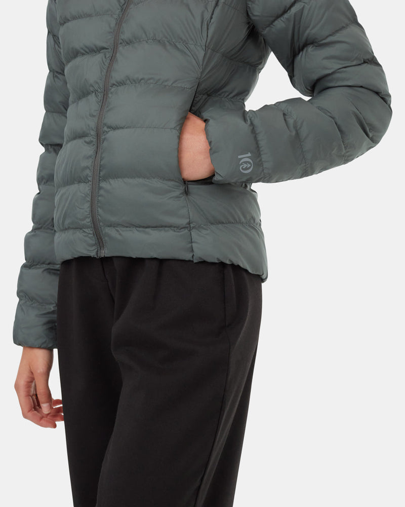 Green-Womens-Water-Repellent-Puffer-Jacket