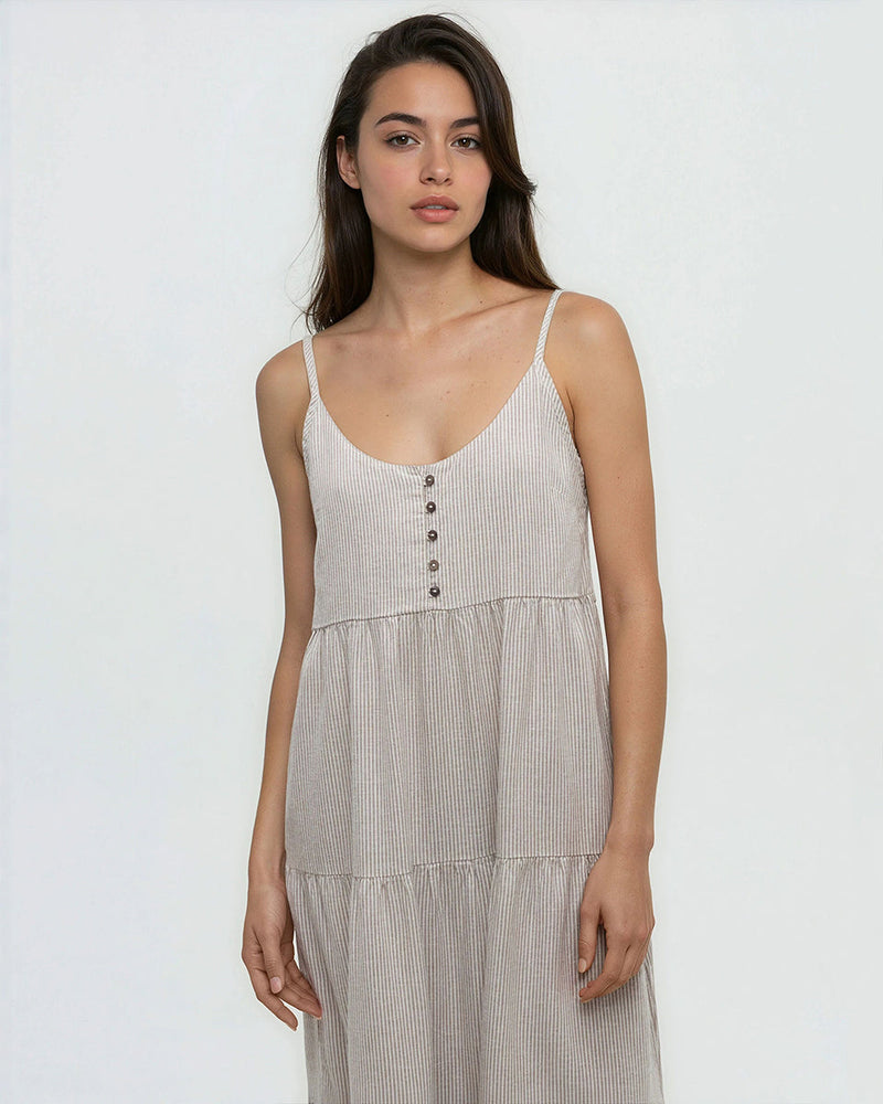 Multi-Hemp-Tiered-Midi-Cami-Dress