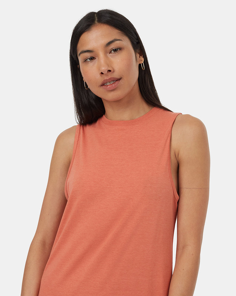 Orange-Womens-Mid-Length-Slit-Dress