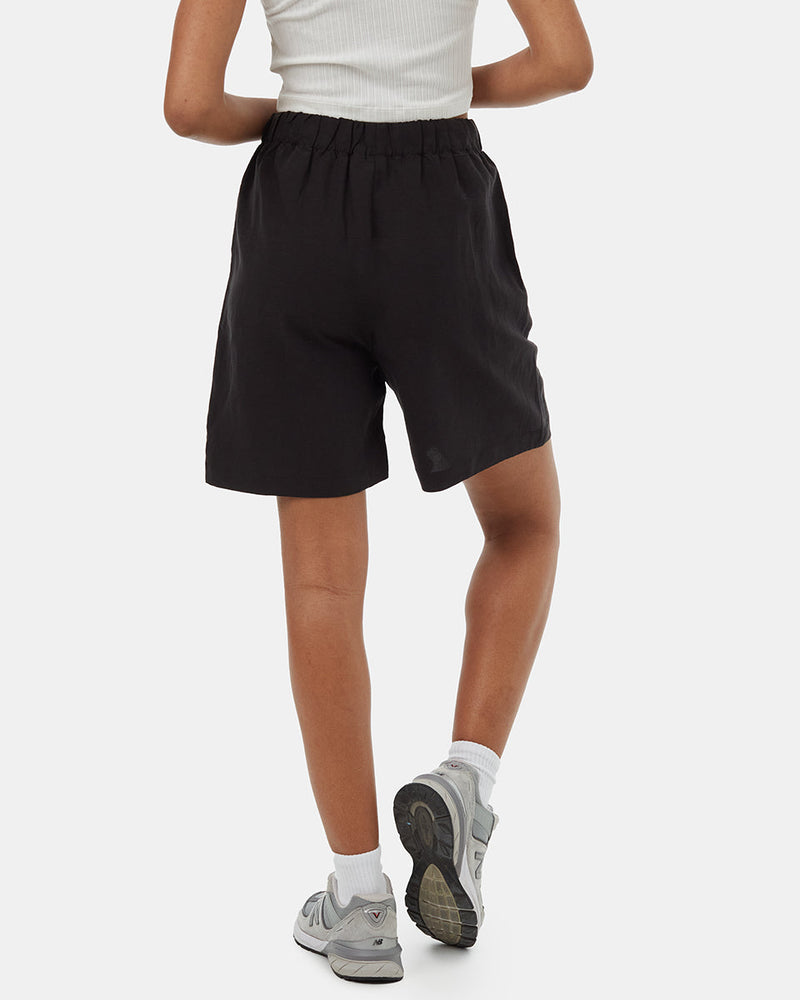 Black-Womens-High-Waisted-Shorts