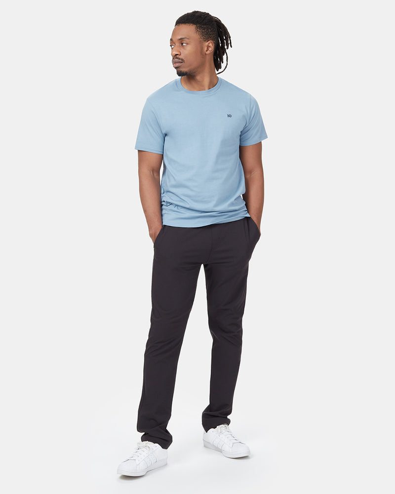 Blue Men's Embroidery Short Sleeve T-Shirt