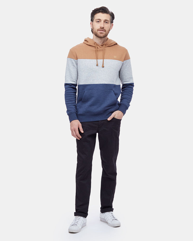 Brown,Gray Men's Stripe Pullover Hoodie