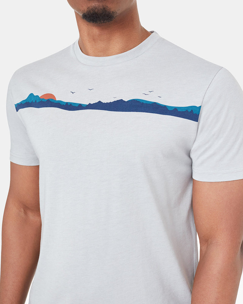 Gray Graphic Crew Neck Men's T-Shirt