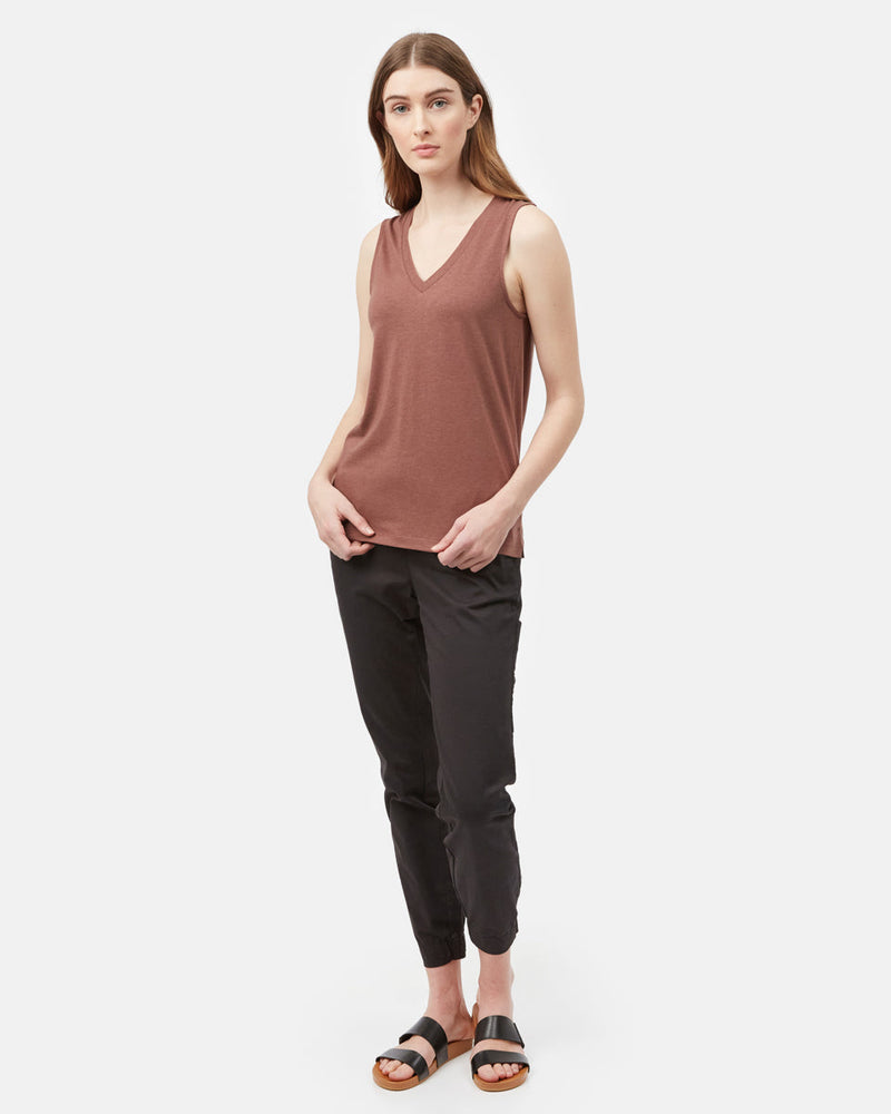 Red Women's Recycled V-Neck Tank Top