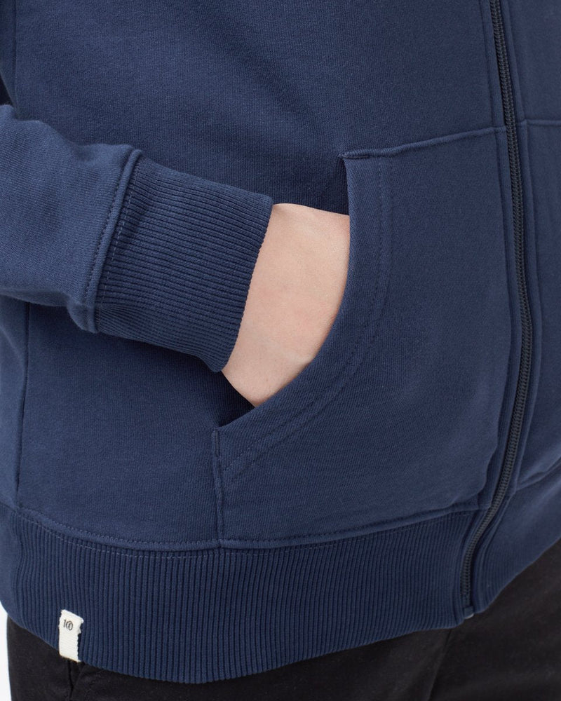 Blue Women's Organic Cotton Hooded Zip-Up