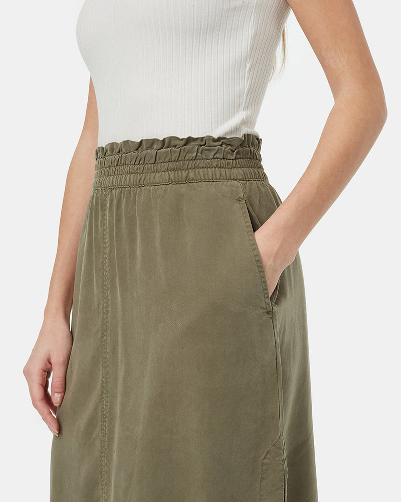 Green Women's Mid-Length Skirt