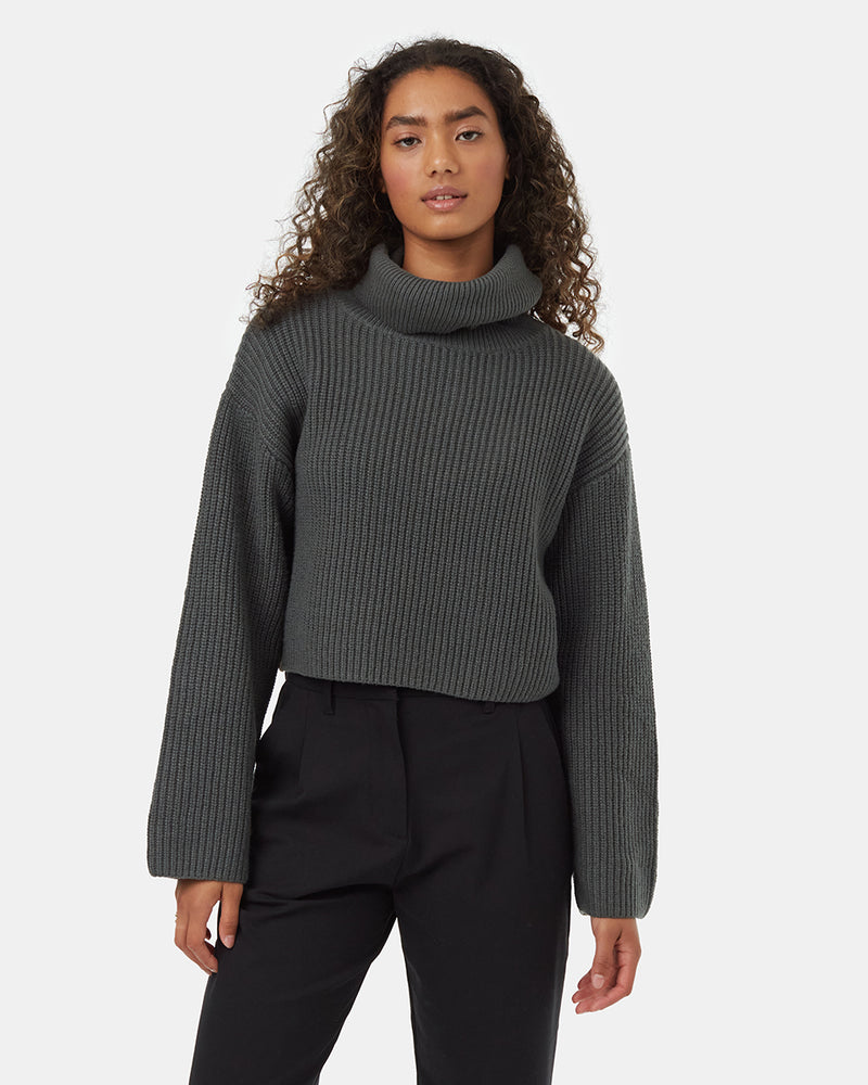 Women's Eco-Friendly High-Neck Sweater