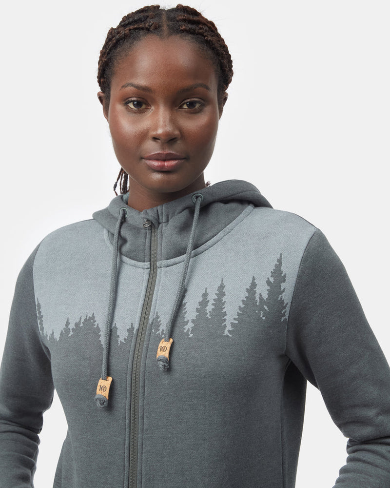 Tree Graphic Zip Hoodie