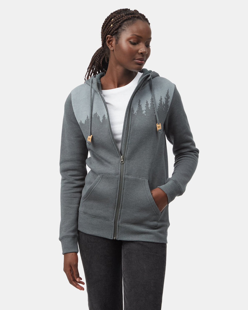 Tree Graphic Zip Hoodie